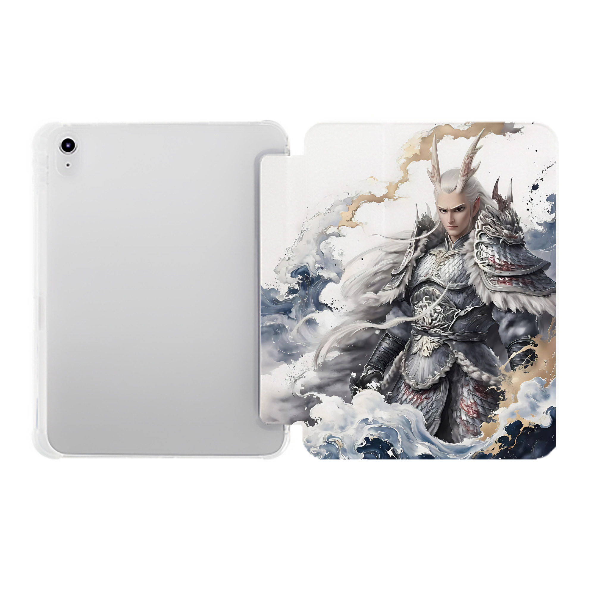 （画像用） Ne Zha 2 ナタ 魔童の大暴れ IPad ケース ペン収納付き 三つ折りスタンド PUレザー×シリコン 対応機種9.5/10.5/10.9インチ